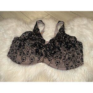 Amoureuse 27-0376-7 Embroidered Lace Front Close Bra Underwire Womens 44DDD